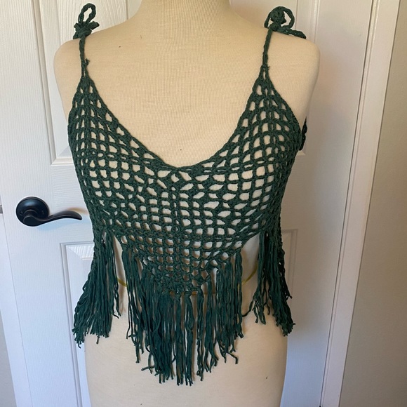 NWT Anthropologie Shoulder-Tie Crochet Vest - Picture 6 of 8
